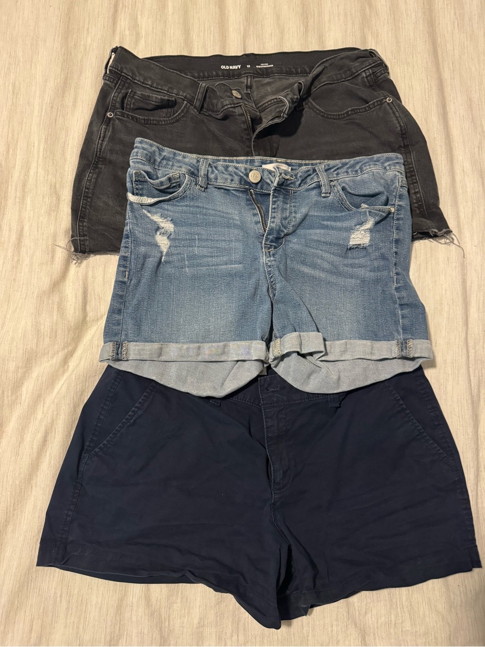 Mixed Women's Shorts Bundle - Black, Light Wash Denim, Navy